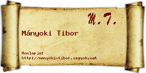 Mányoki Tibor névjegykártya